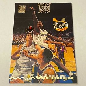 VINTAGE 1993-94 CHRIS WEBBER ROOKIE Topps Frequent Flyers Basketball Card #352